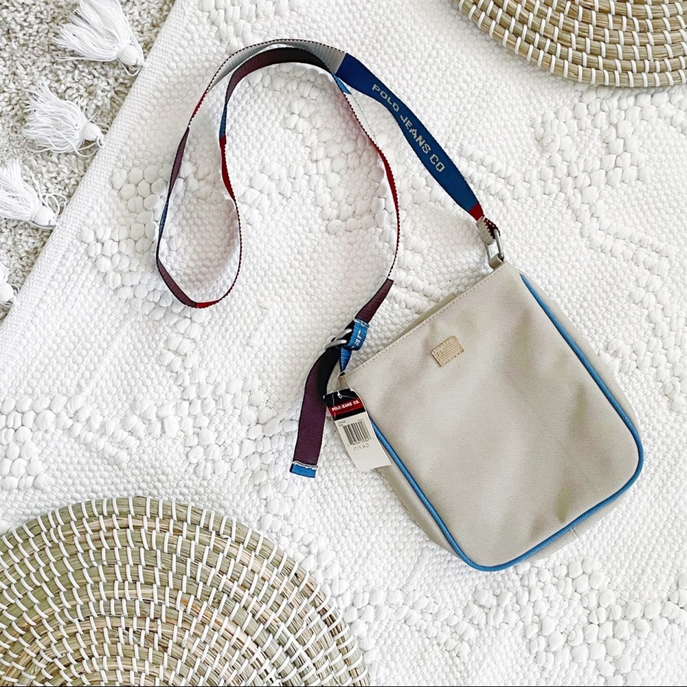 Ralph Lauren Polo Jeans Co. Tan Canvas Crossbody Purse